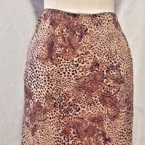 La Belle Print Pencil Skirt Below the Knee Juniors